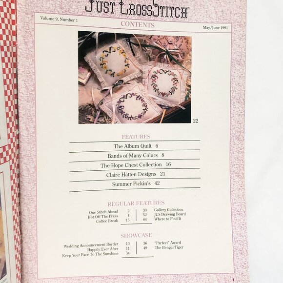 Just CrossStitch Magazine June 1991 Fruits for Summer Sunshine Water Lilies - Picture 3 of 7